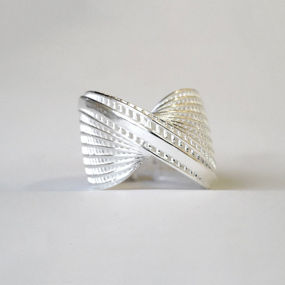 Sterling Silver - Mobius, Unique, Cocktail Ring- Line model