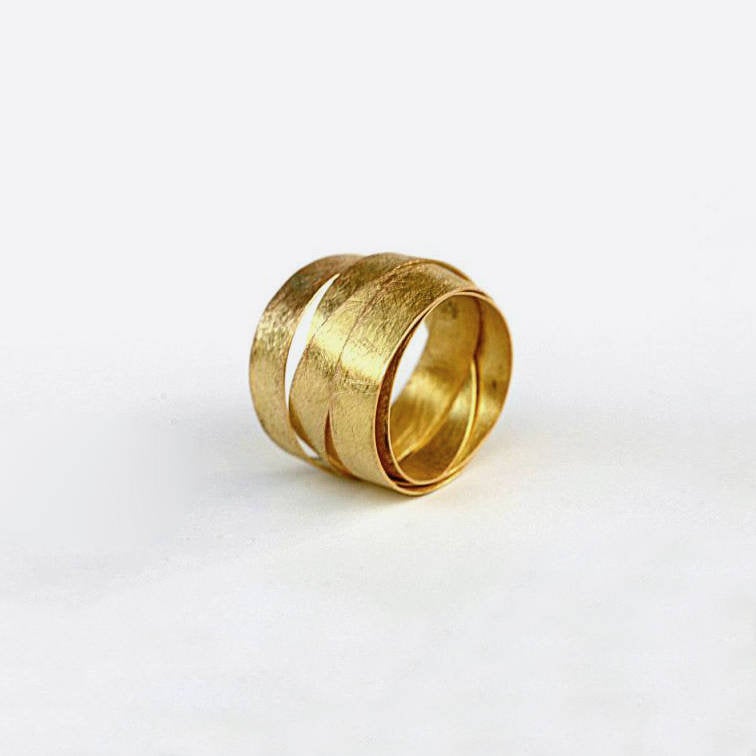 18K yellow gold- Round 5 Loops statement Ring
