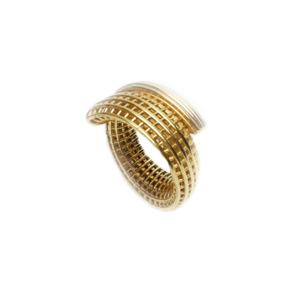 14K yellow gold - Spiral NET Ring