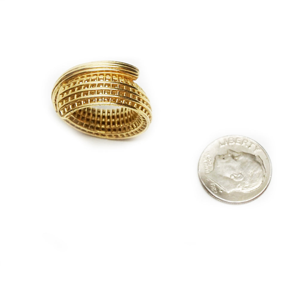 14K yellow gold - Modern Spiral Ring
