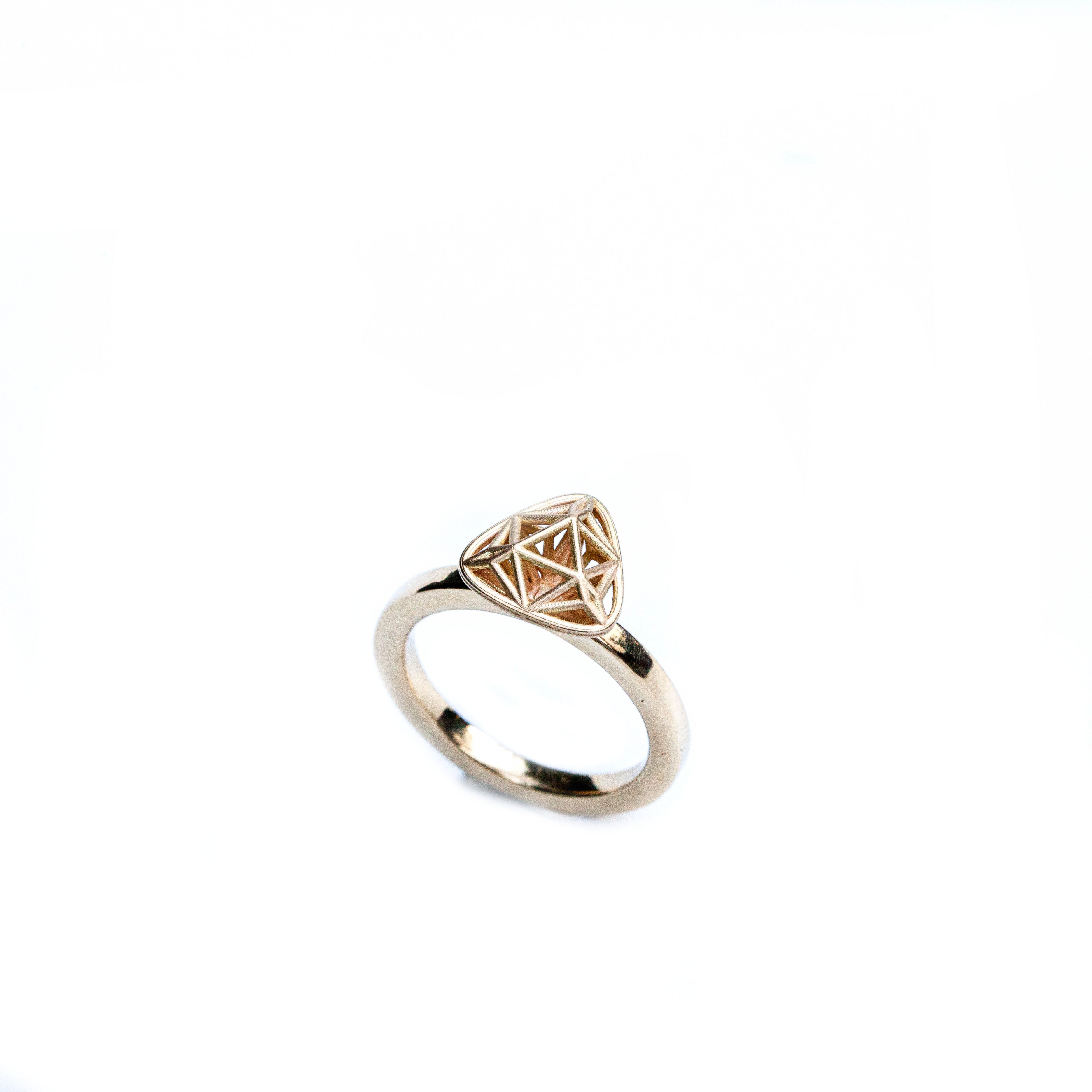 18K-  Diamond Shape TRIANGLE Ring