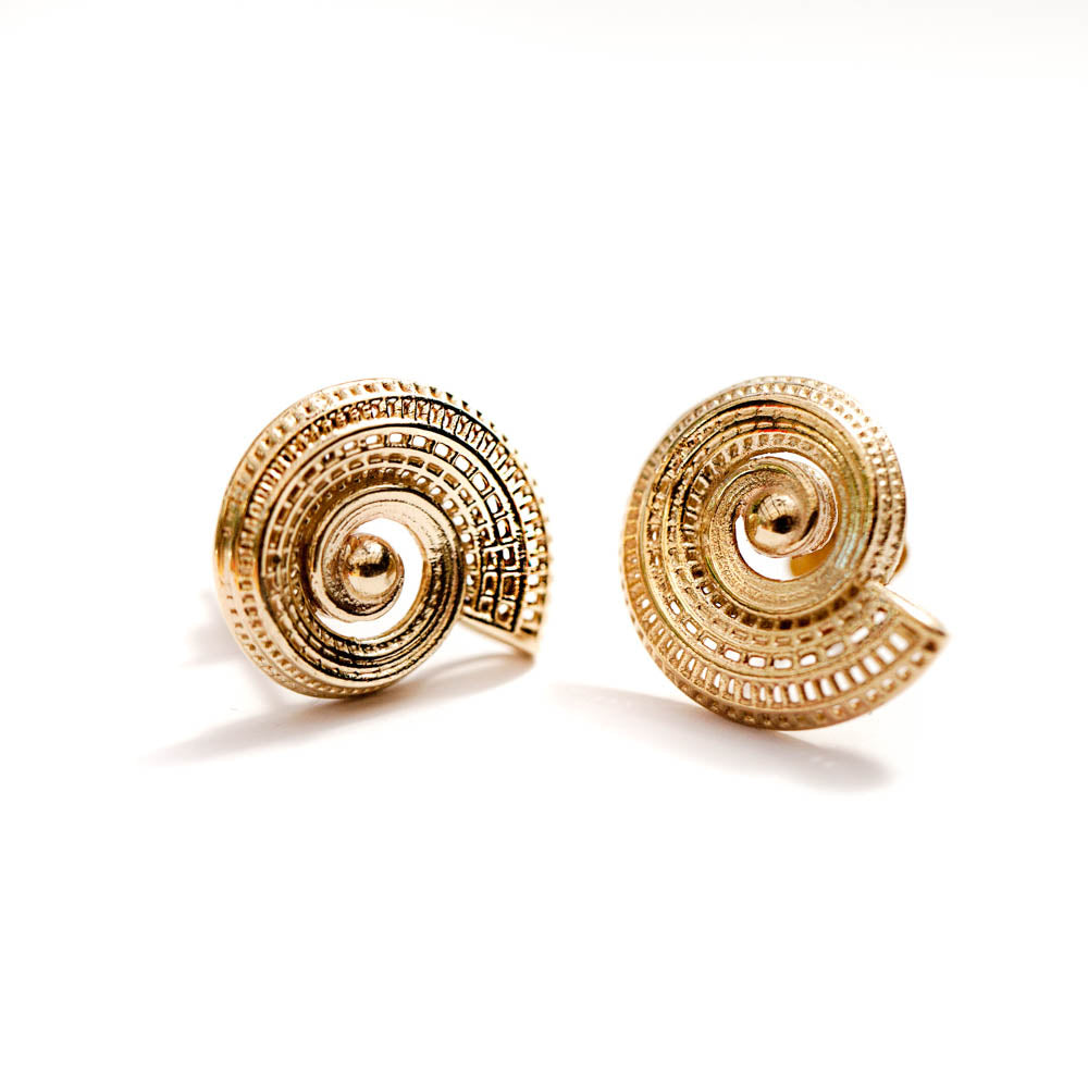 18k yellow gold  - Small Spiral statement Earrings