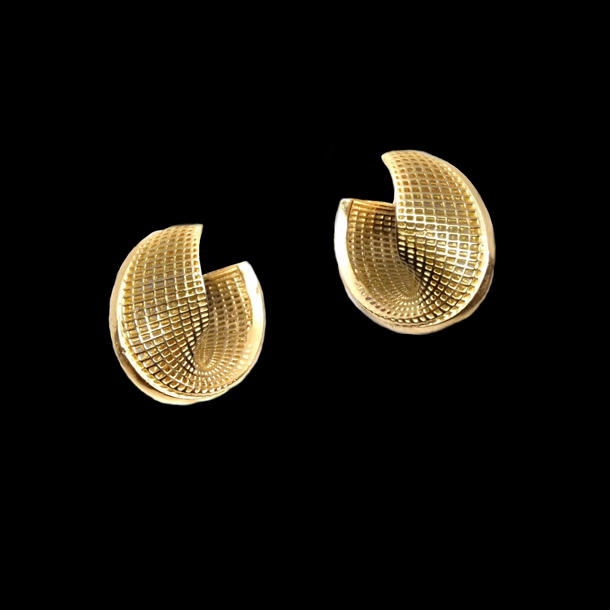 14k - Small Unique hoop Mobius - Line Model Earrings