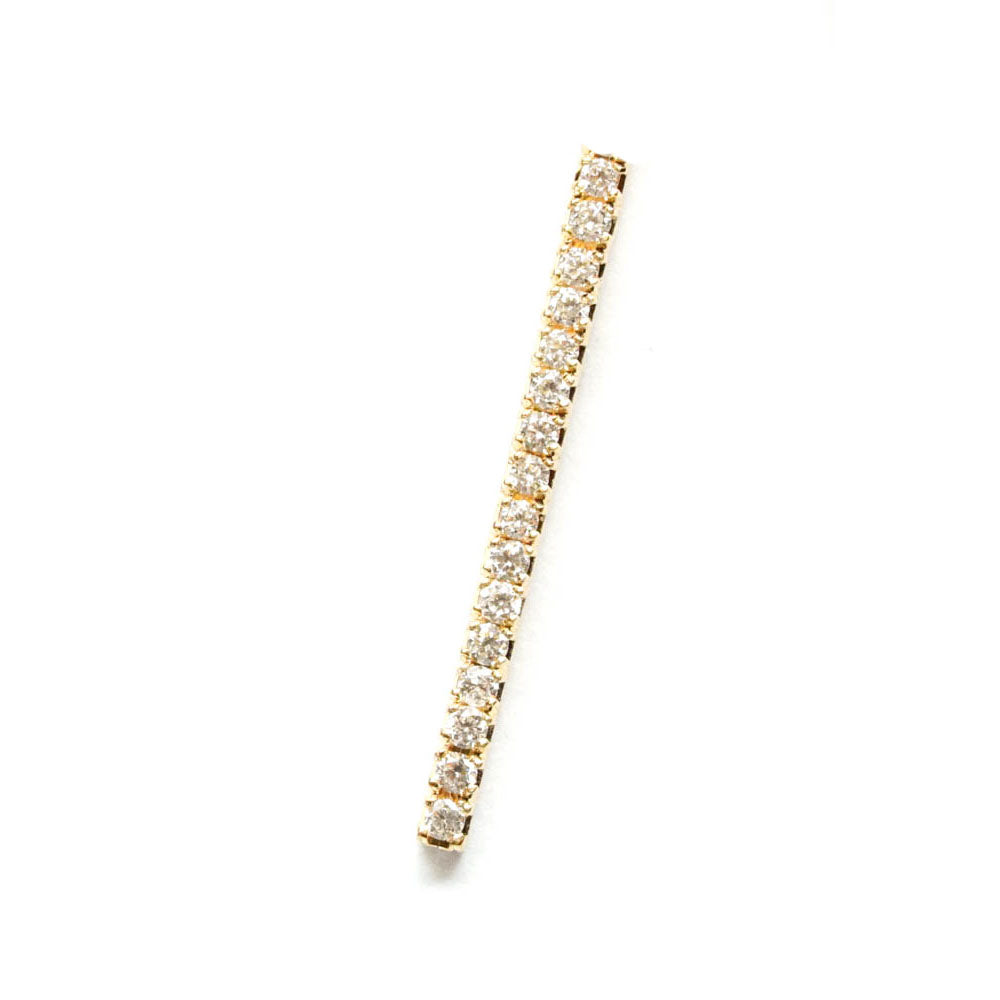 18k- Bar Studs  -16 Diamonds-Earrings - handmade jewelry