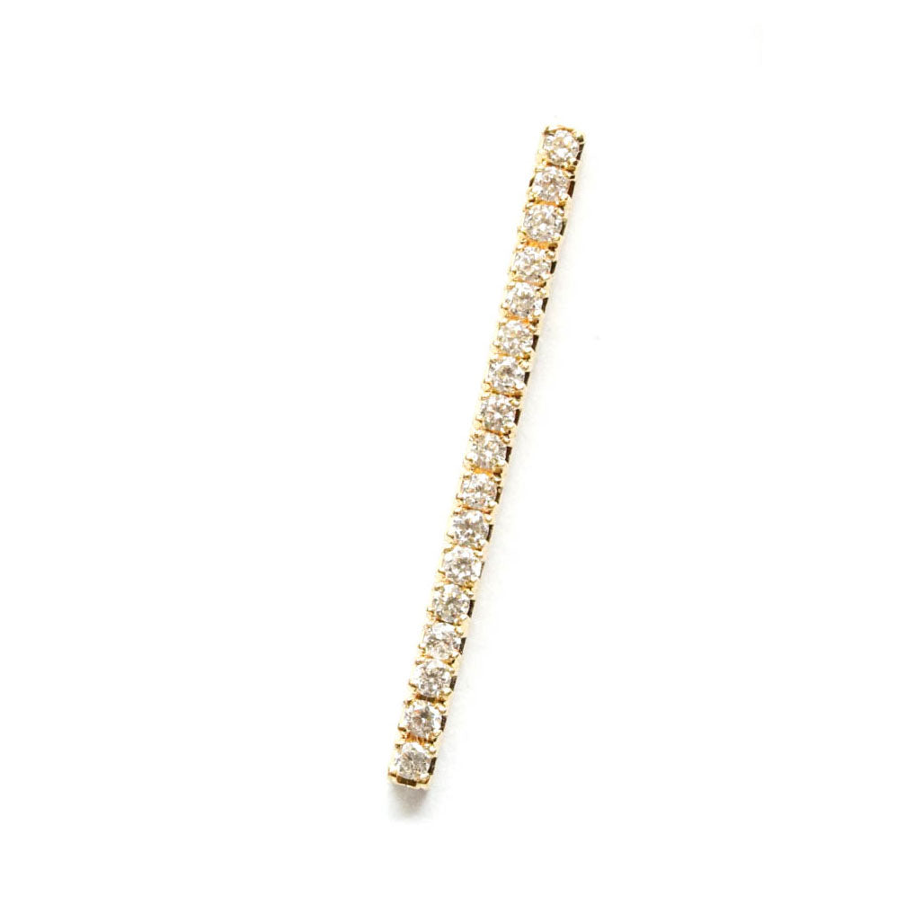 18k-  Bar Studs  17 Diamonds-Earrings - handmade jewelry