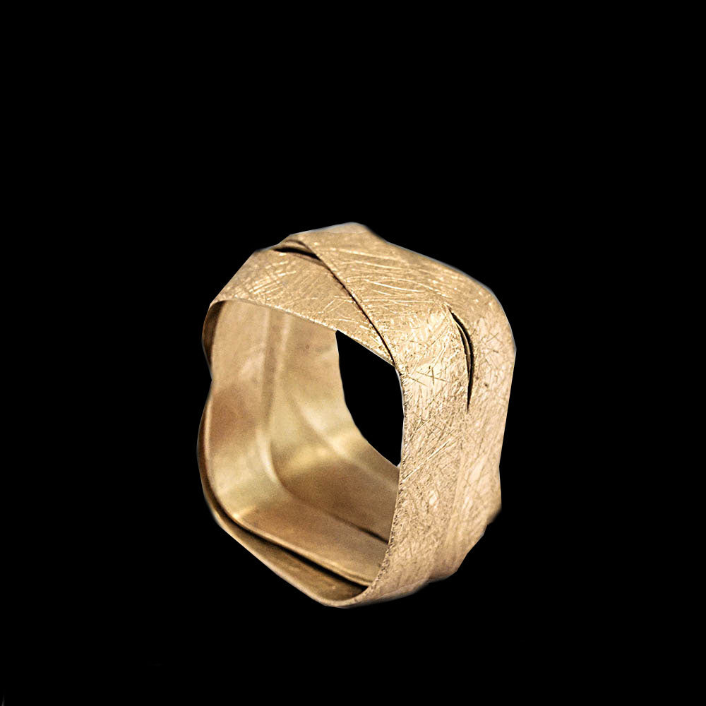18K yellow gold- Square - 5 Loops Ring