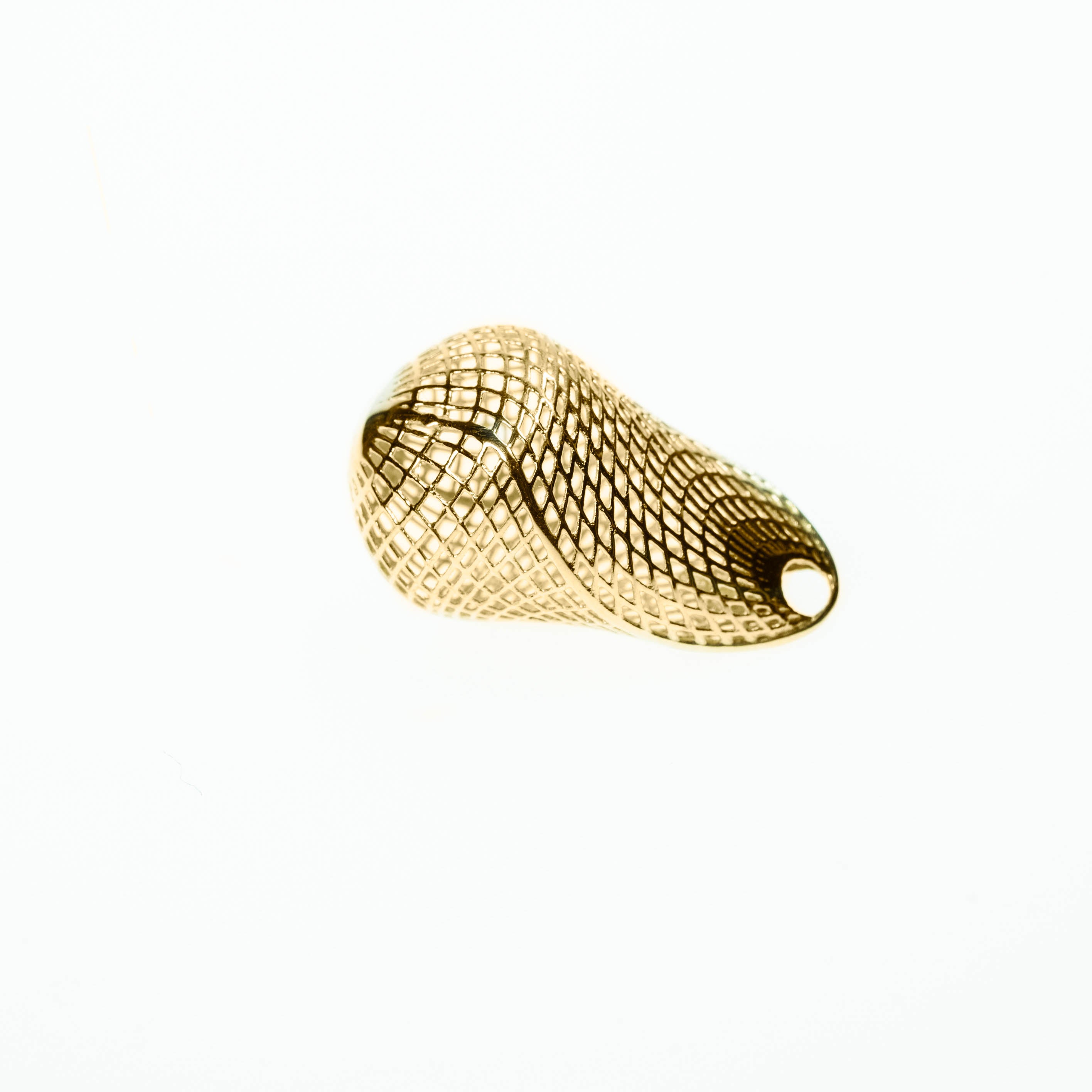18k yellow gold - Unique Contemporary, Statement, basket Pendant