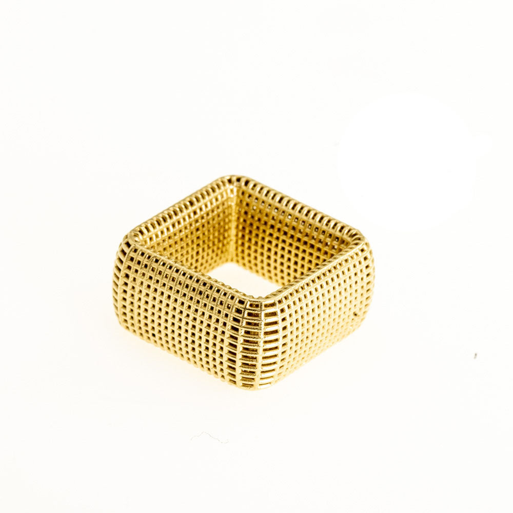 14K yellow gold- Square NET Ring