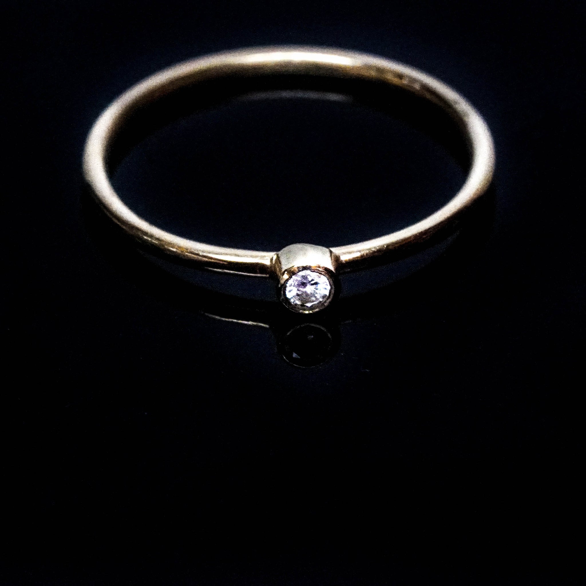 18k Dainty Diamond Ring,