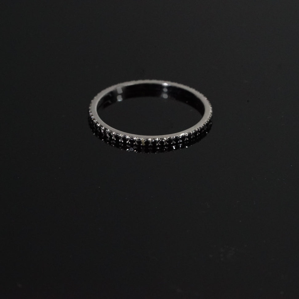 18K Eternity Black Diamonds - FULL Pave ring