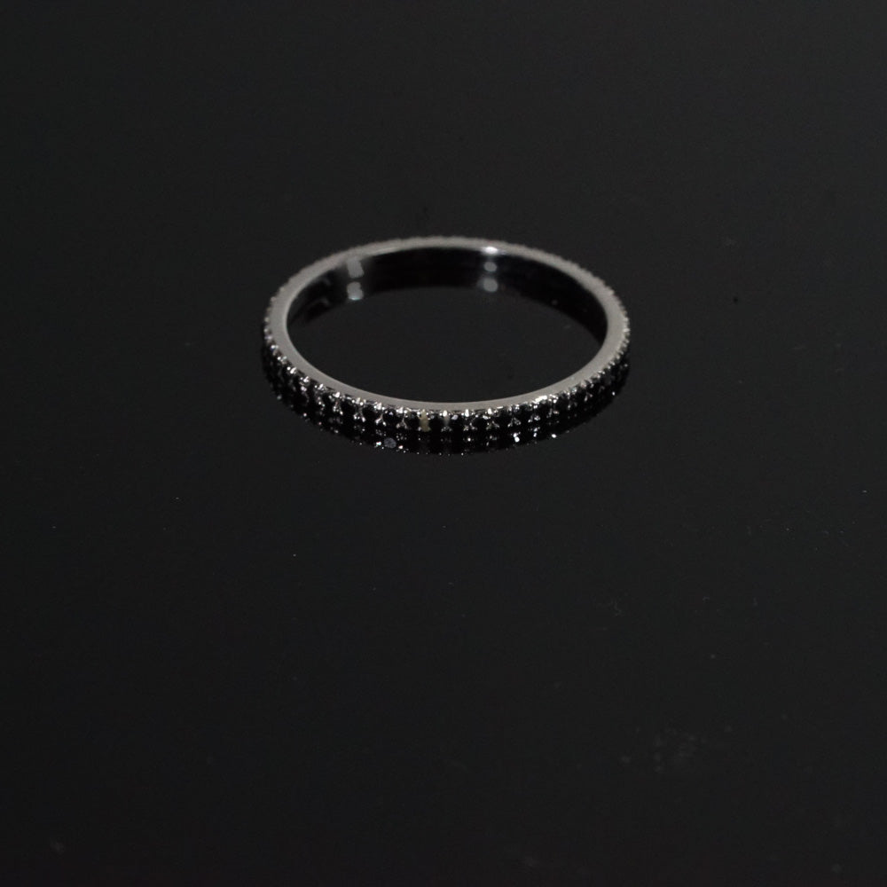 18K - 24 BLACK Diamonds Pave modern ring