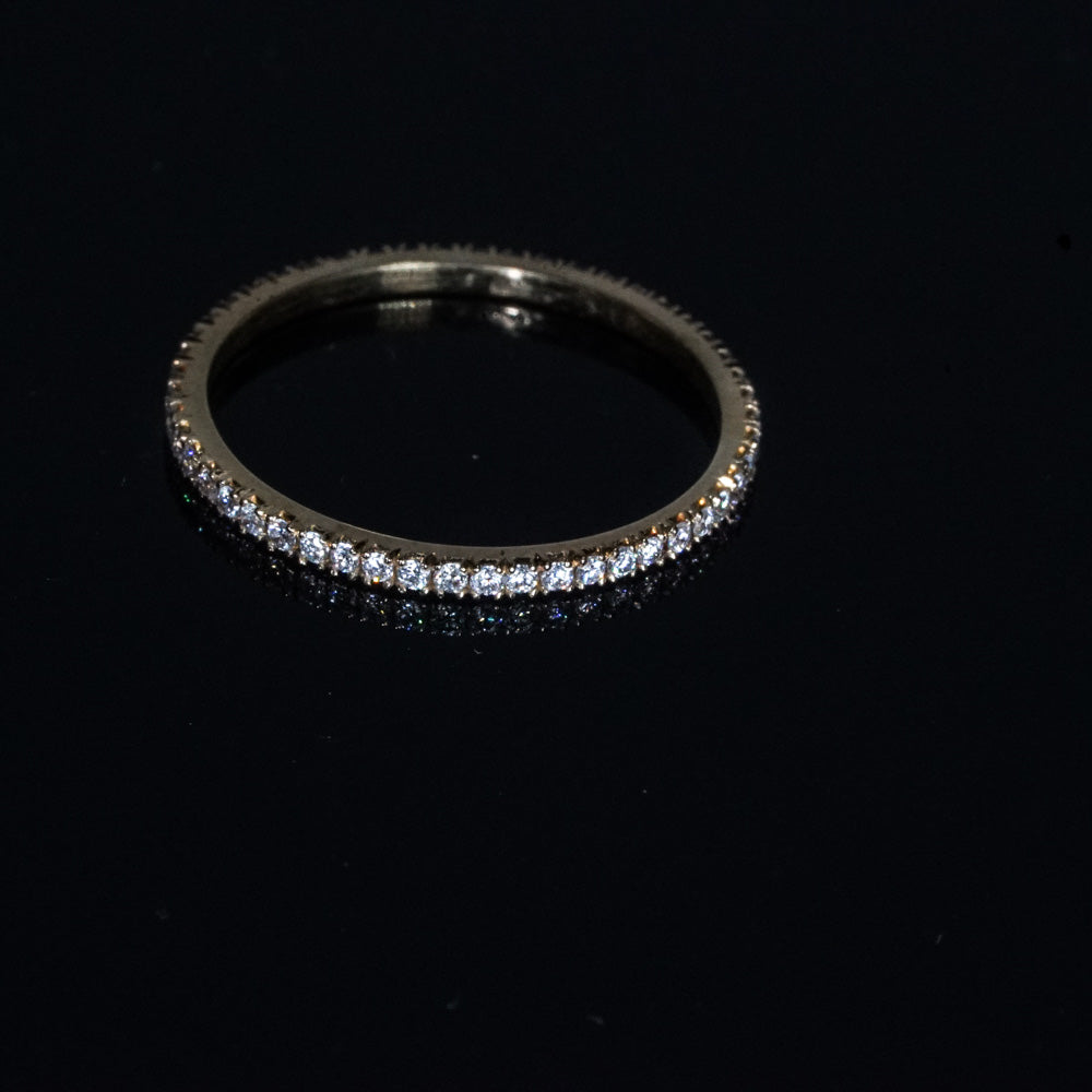 18K Eternity WHITE Diamonds - FULL Pave ring