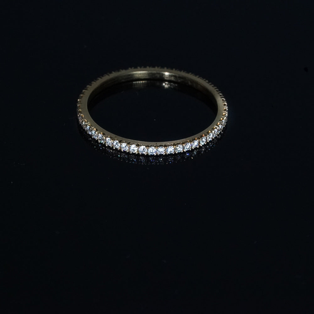 18K-  Eternity WHITE Diamonds - FULL Pave ring