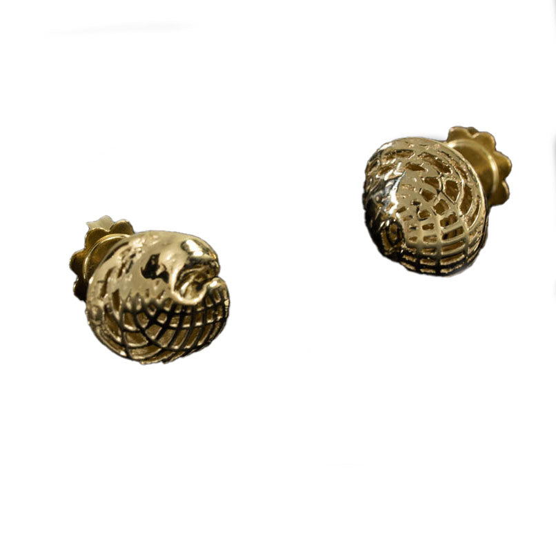 14K - Small Unique Egyptian style stud Earrings