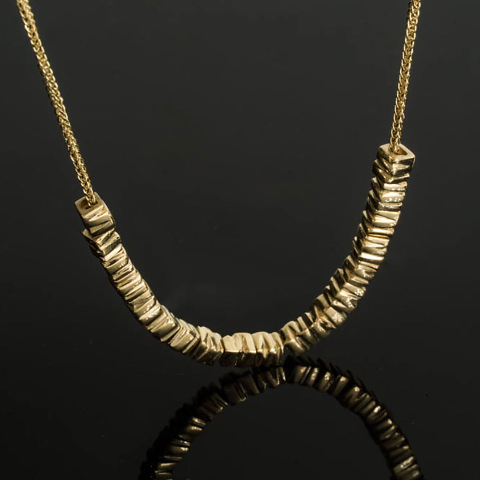 18K - Small 34 Smashed Beads Necklace