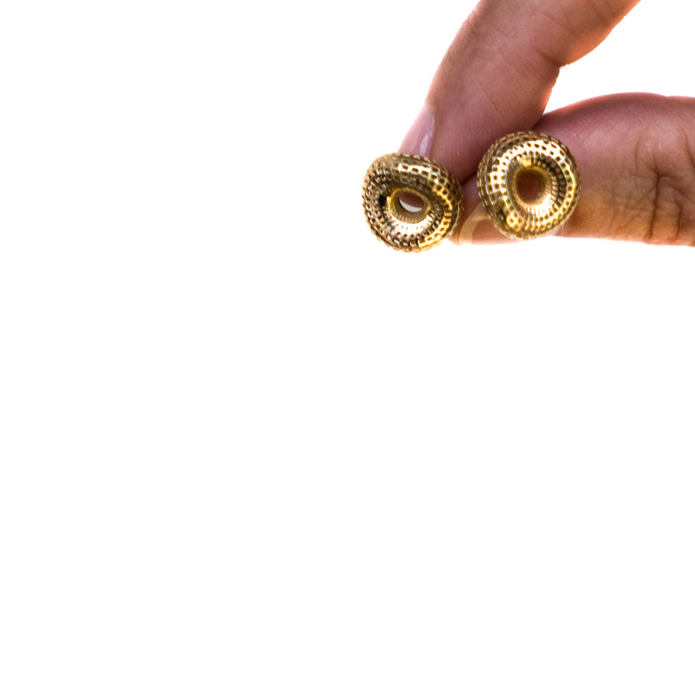 18k Gold Small Stud Torus Earrings