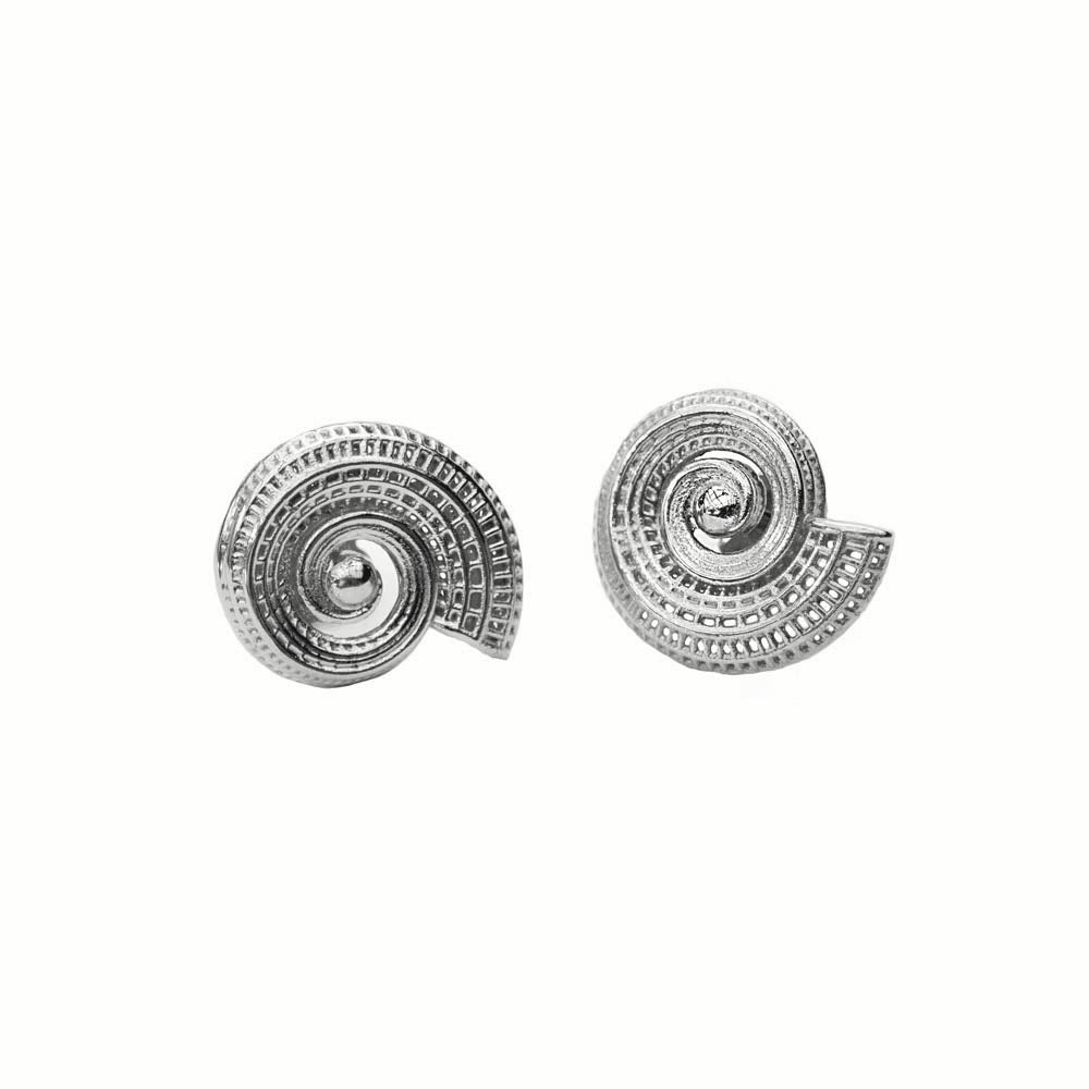 Sterling Silver- Small Spiral  Unique Contemporary Earrings