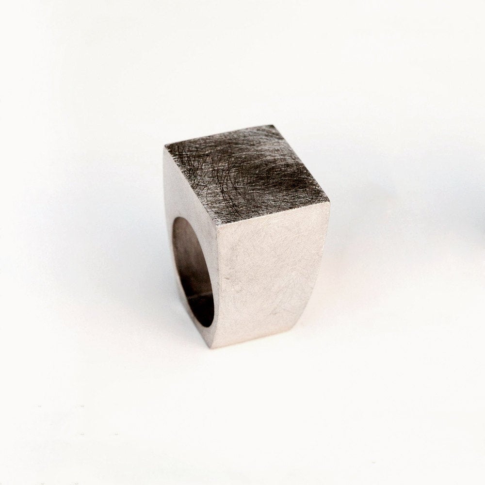 Sterling Silver - Square Unique Signet Ring