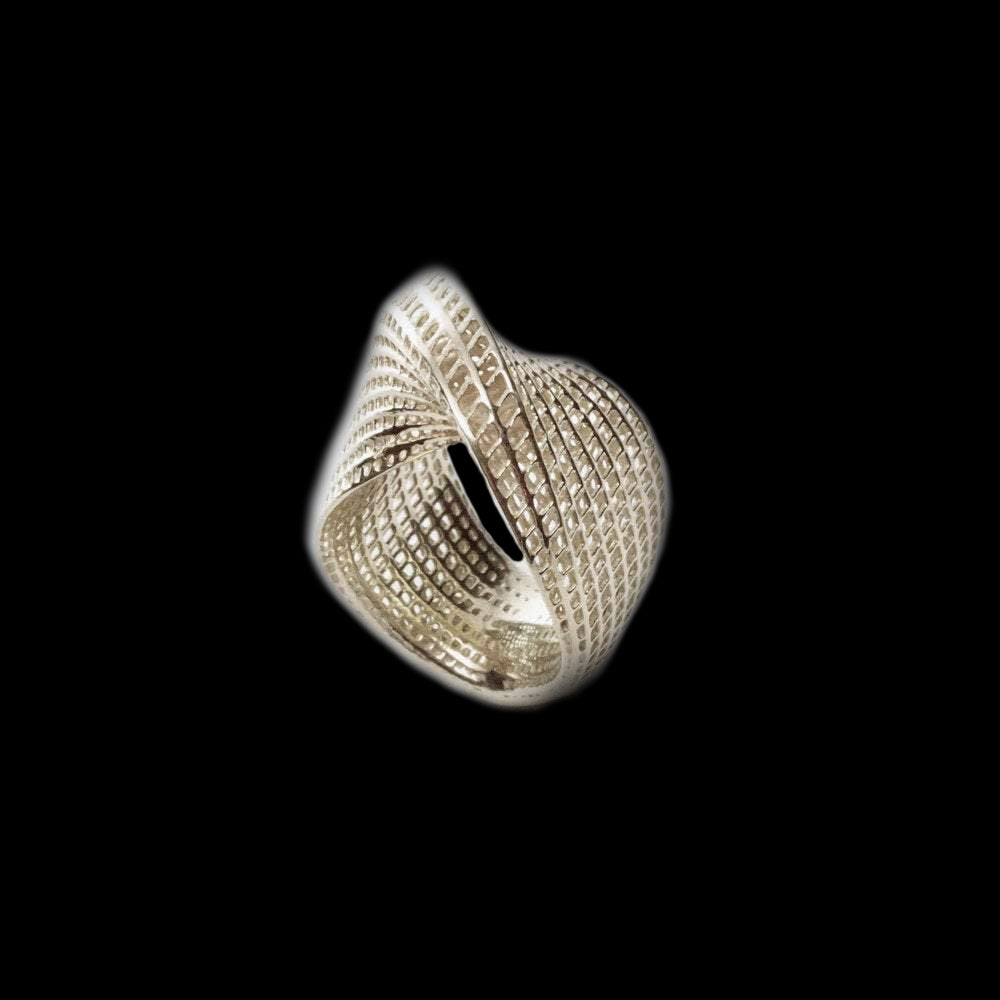 Sterling Silver Statement Mobius Ring Cocktail Modern Contemporary Jewelry