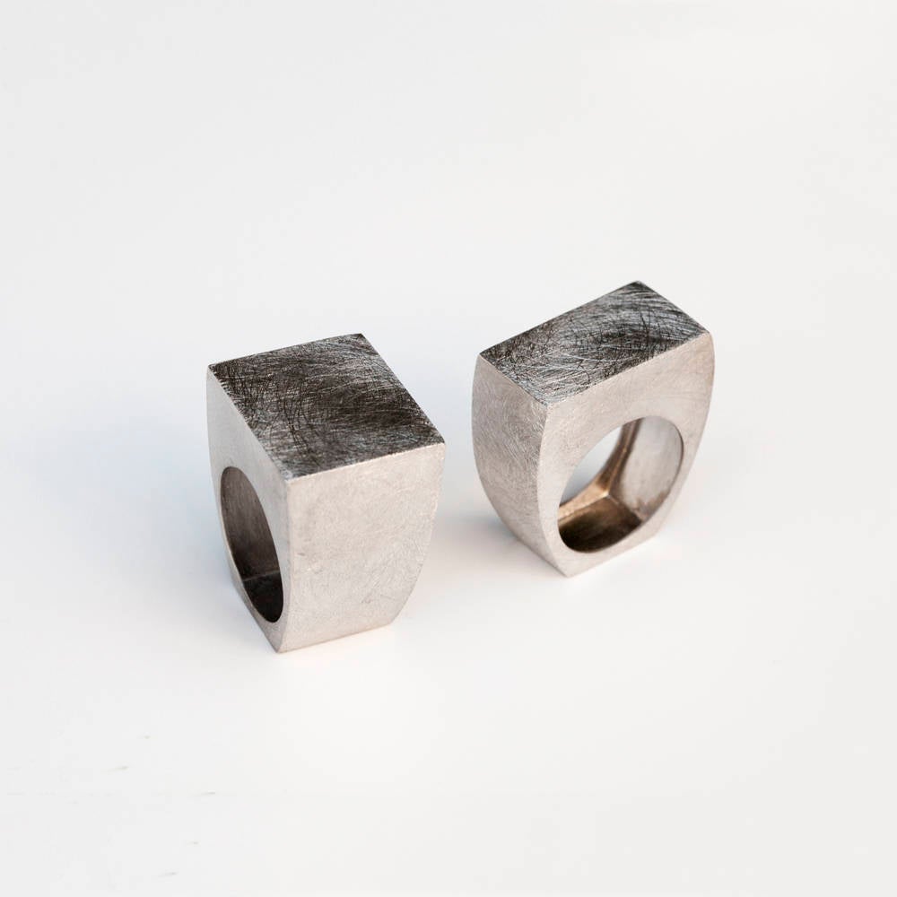 Sterling Silver - Square Unique Signet Ring
