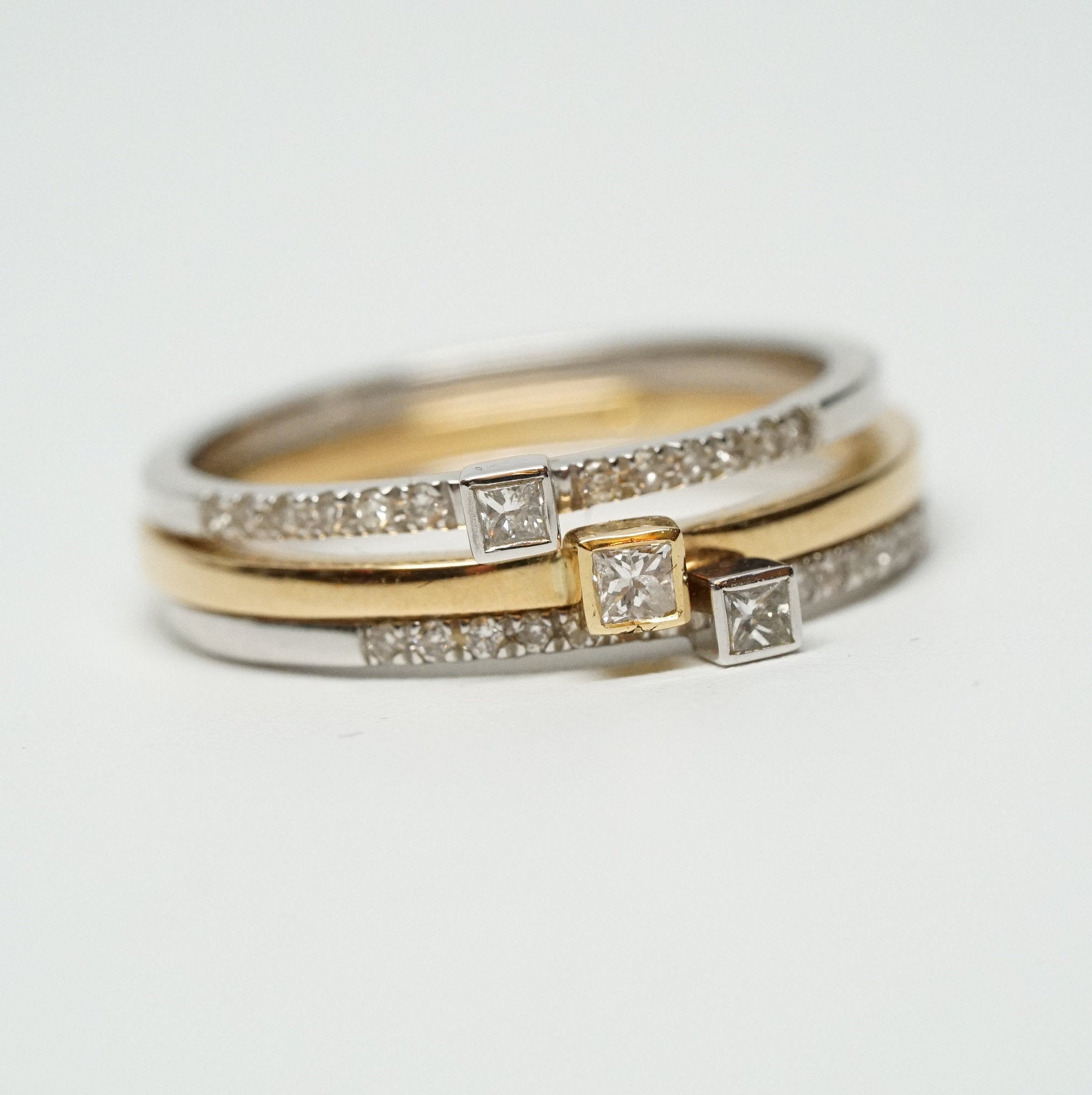 collection of  18KT Yellow gold Princess Solitaire Diamond Dainty Ring