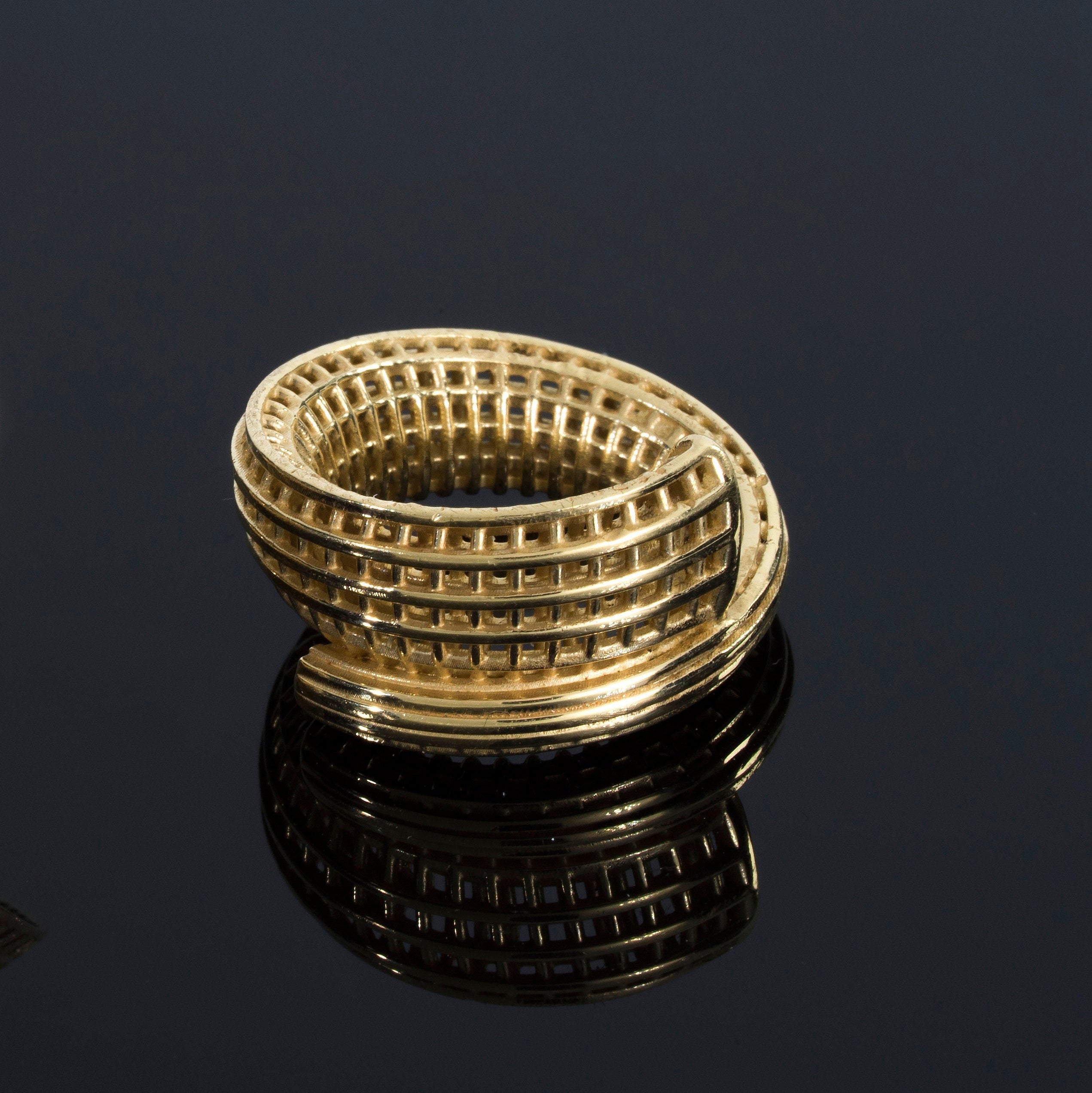 14k Gold NETLINE Spiral Ring – HELLAGANOR